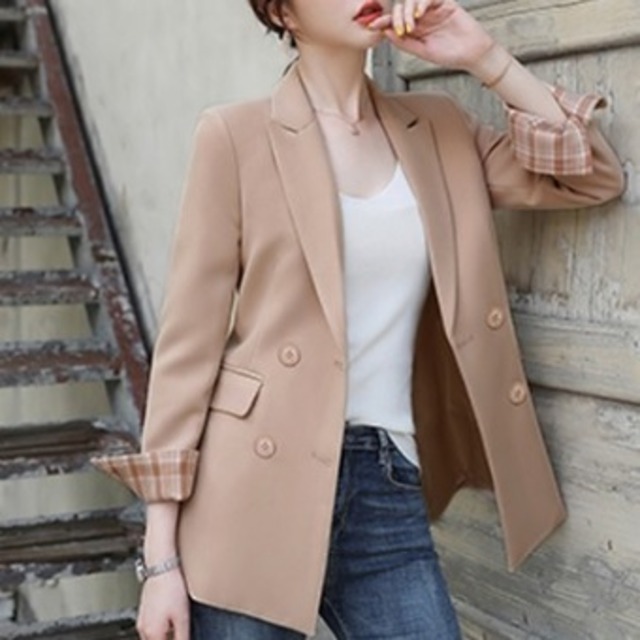 高品質ジャケットブレザー 女性コート Apricot Blazer
