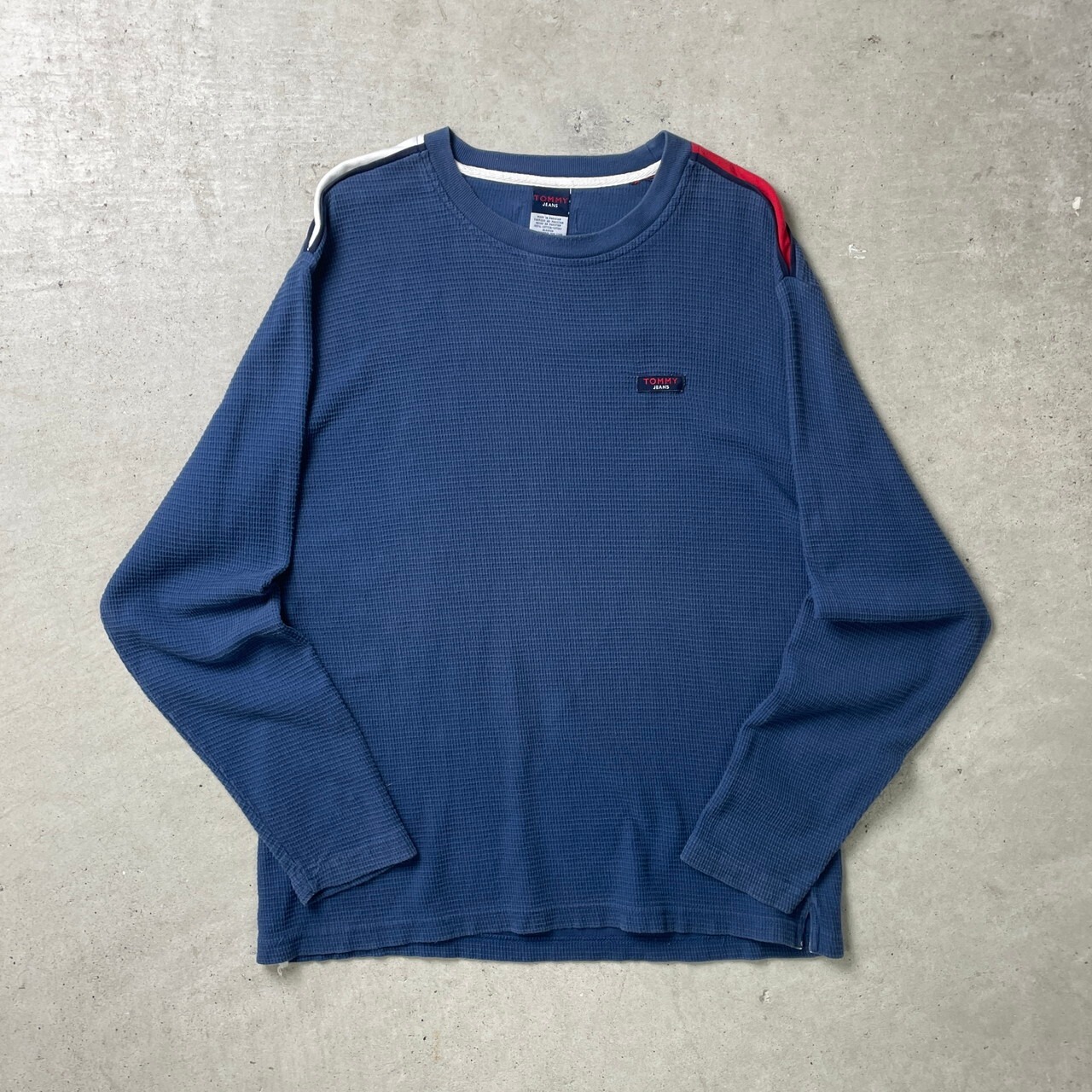 TOMMY JEANS トミージーンズ サーマル ワッフル ロングTシャツ ロンT 
