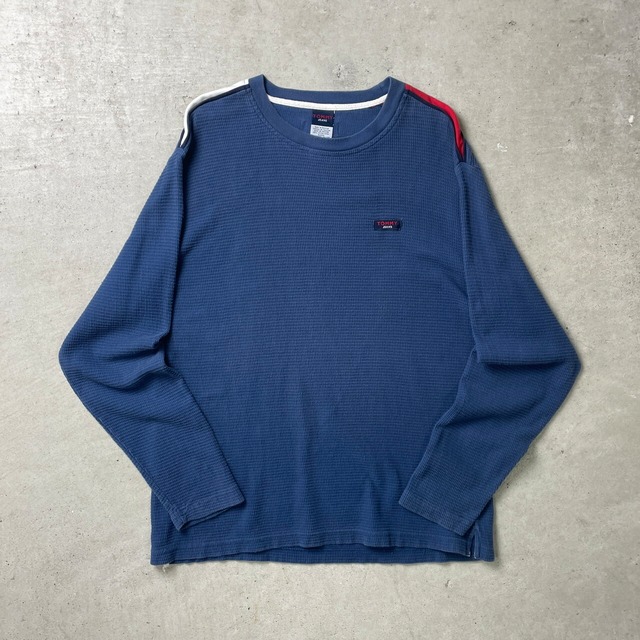 TOMMY JEANS トミージーンズ サーマル ワッフル ロングTシャツ ロンT 