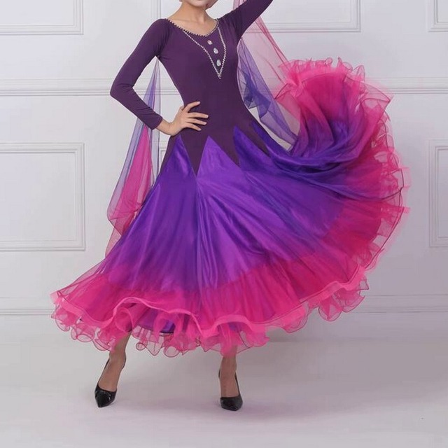 ロングスリーブAライン　シフォン　スカート　モダンドレス　ds0524