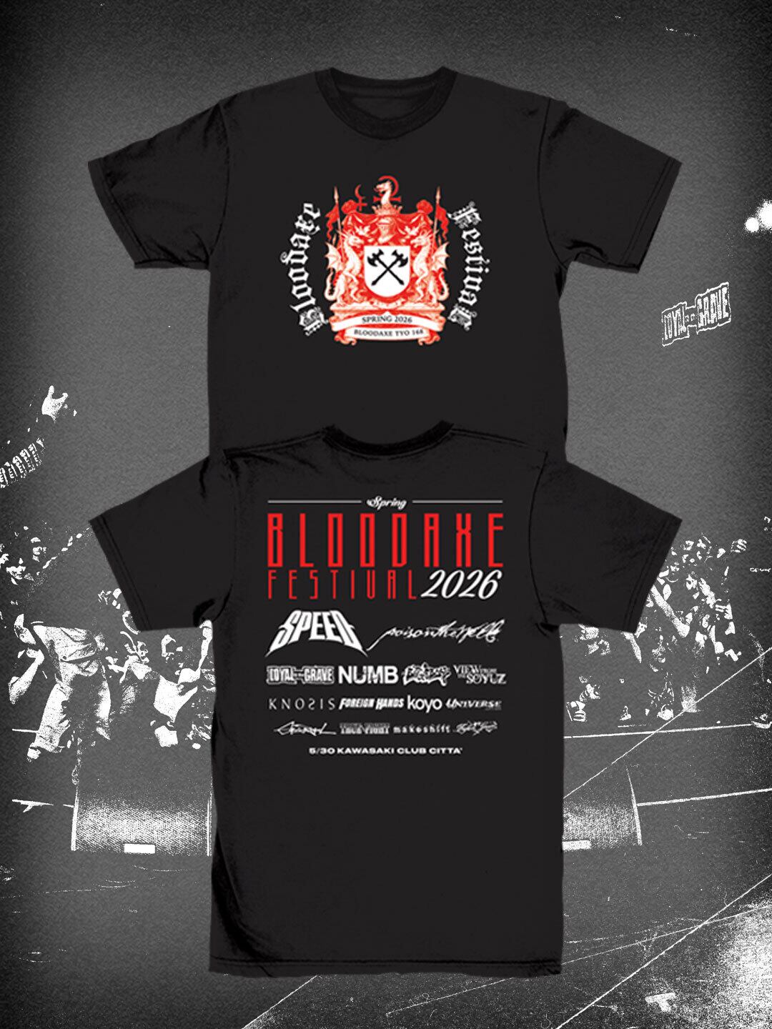 BLOODAXE FESTIVAL SPRING 2026 先行早割WEB限定Tシャツ(黒)、チケット