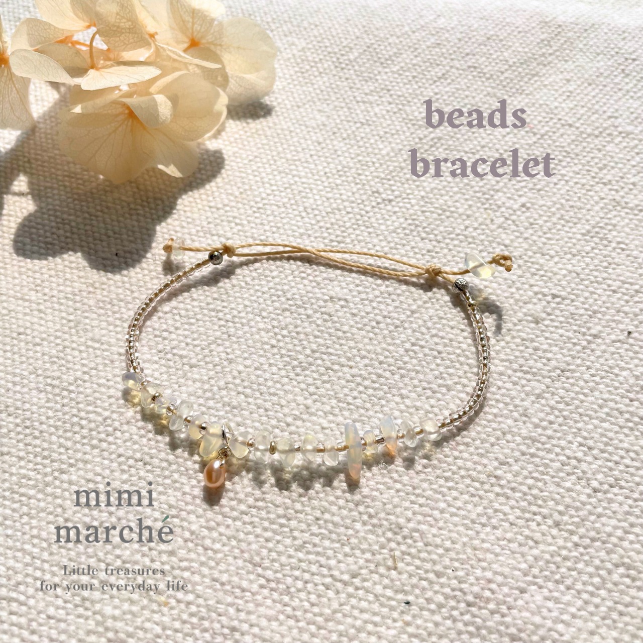 SALE】カラフルオパールと淡水パールのブレスレット＆チャームセット