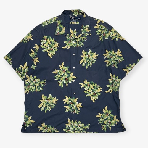 90s〜｜Polo by Ralph Lauren｜半袖アロハシャツ｜CLAYTON 総柄フラワー 開襟 ボックスシルエット L｜コンディション B