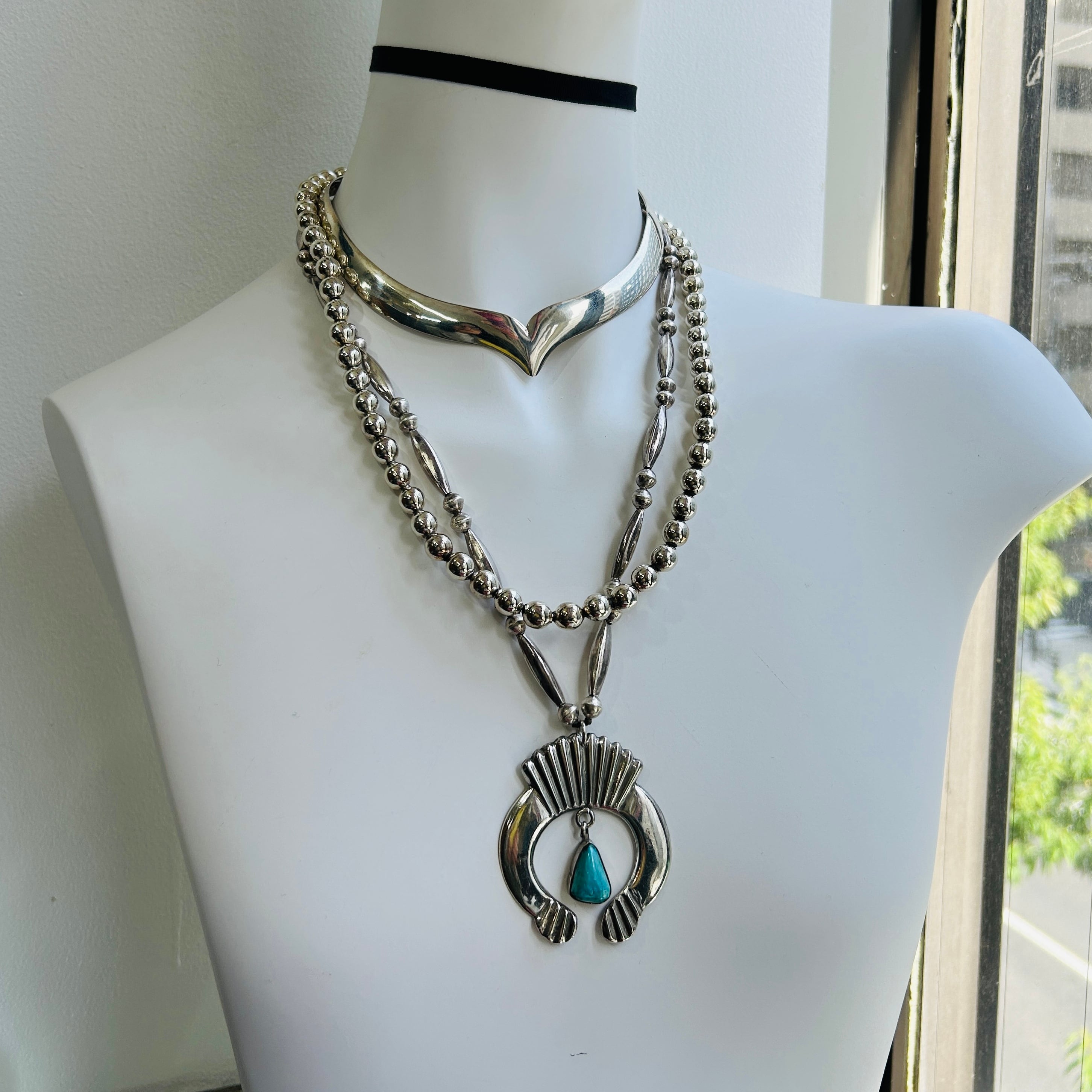 Mexico シルバー 8mm ボールビーズネックレス（58.5cm） | Milo