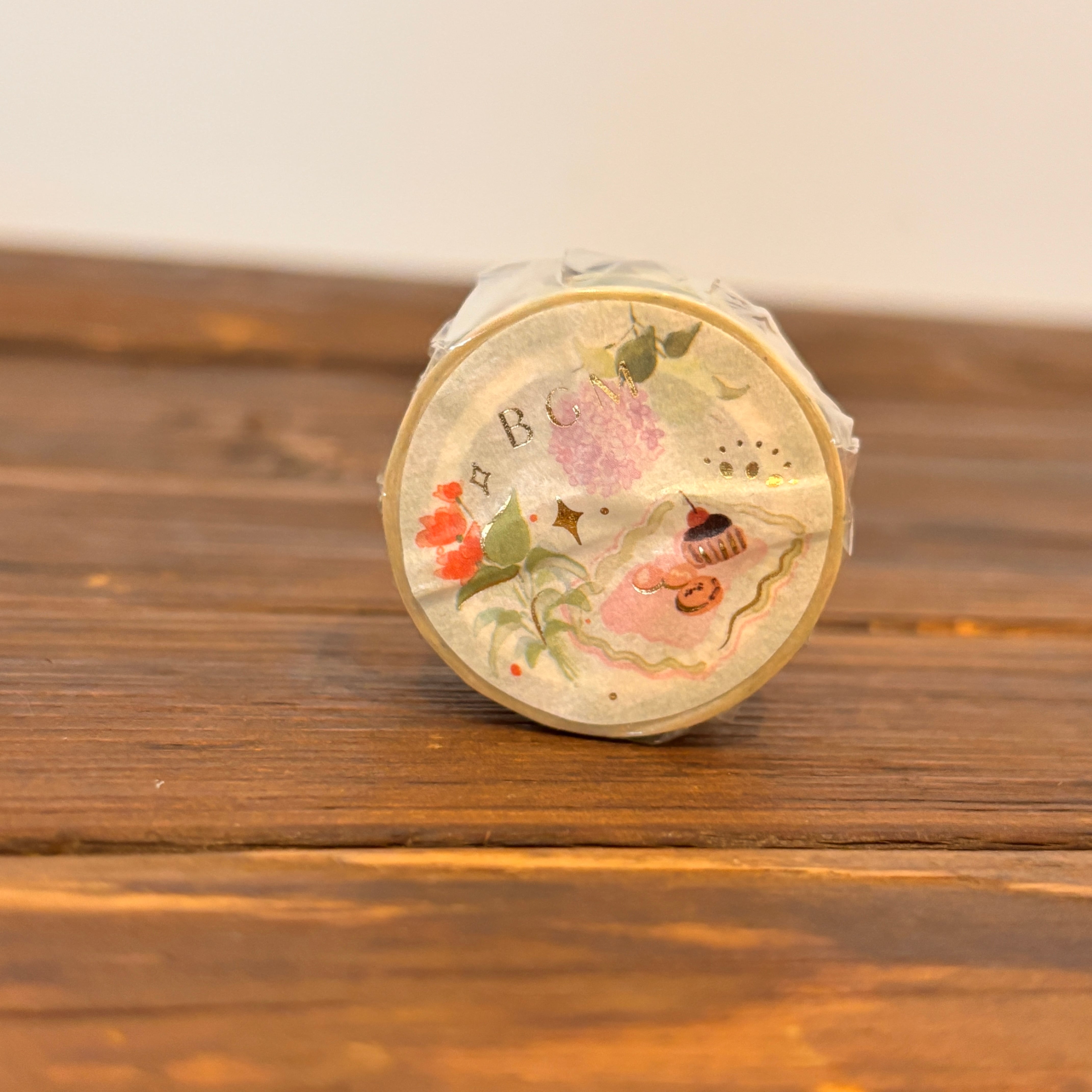 【廃番】BGM 箔押し ティータイム・抹茶 20mmマステ BG11