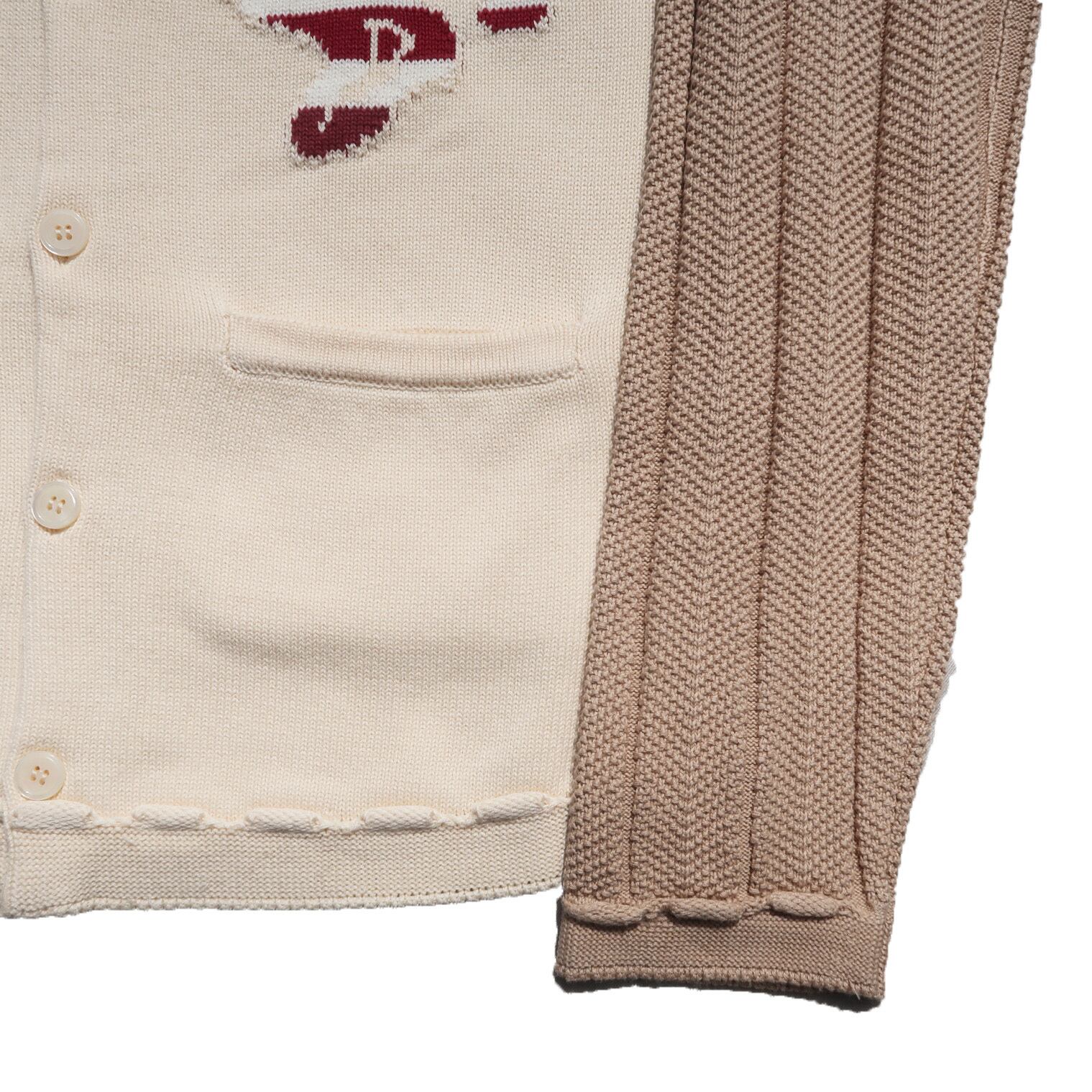 FAKE AS FLOWERS 24AW ANGEL RAGLAN KNIT CARDIGAN (Ecru) | Moore 