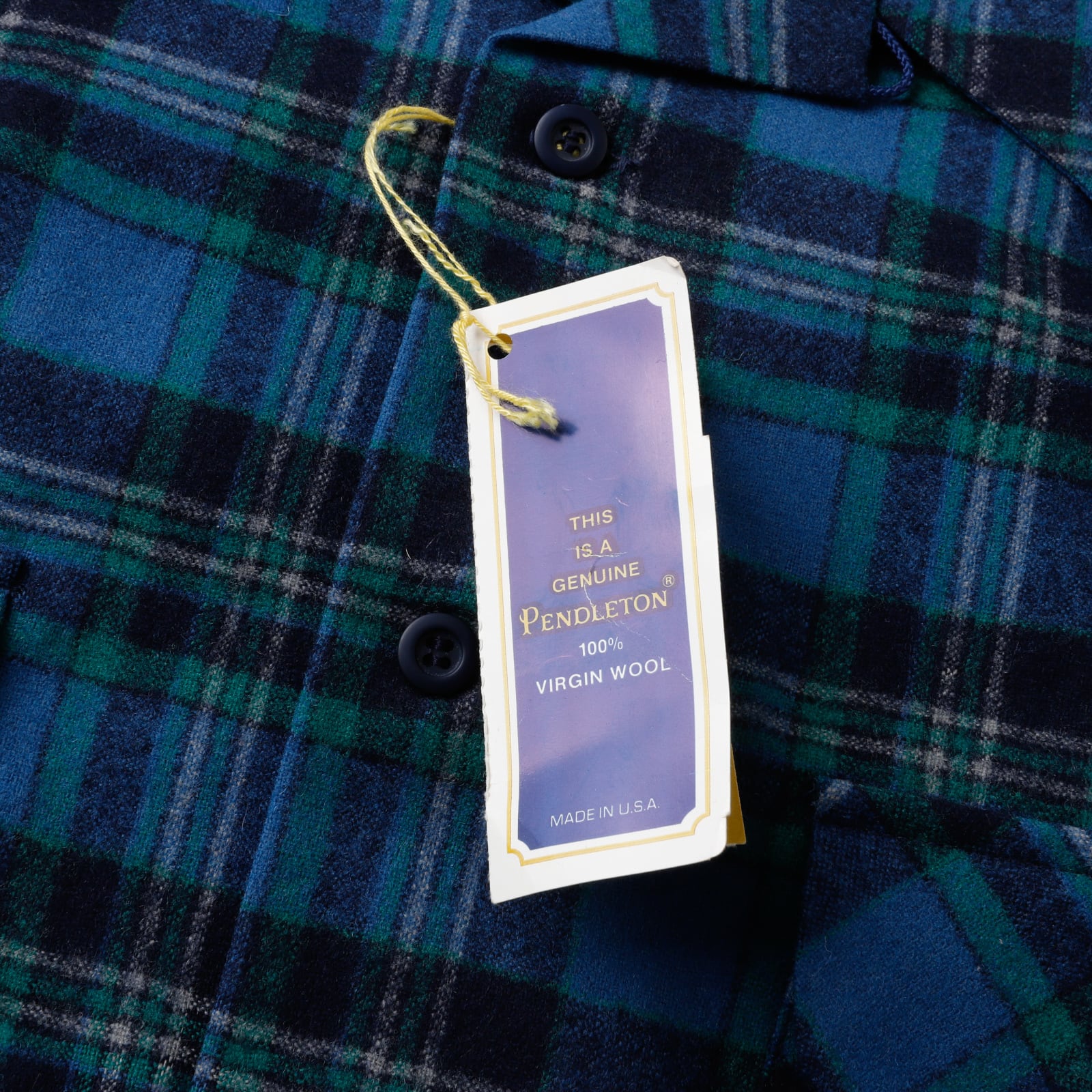 未使用】70s PENDLETON ombre check wool shirts made in USA dead