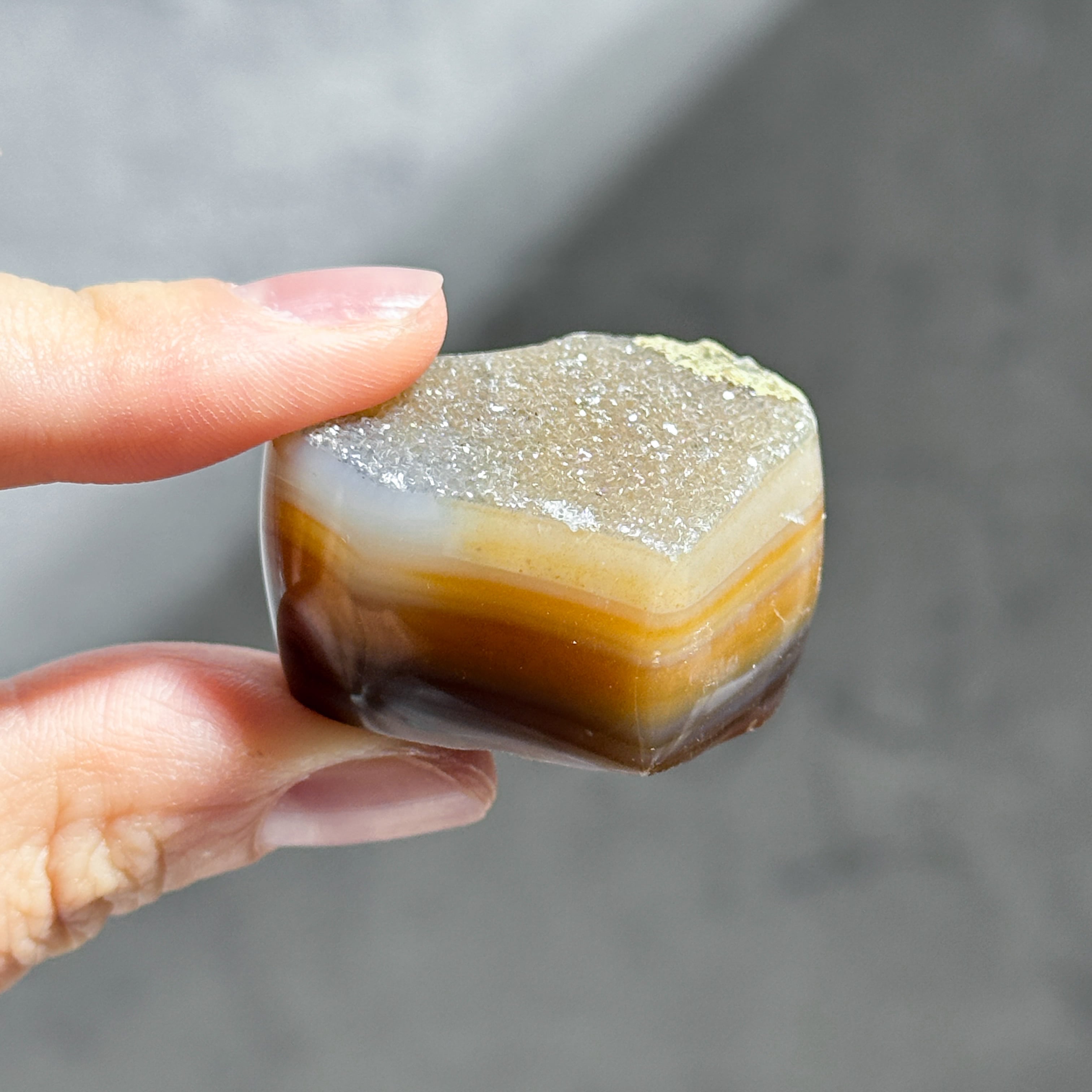 アゲート×ドゥルージー ハート 44◇ Agate × Druzy ◇天然石・鉱物