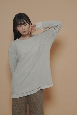 【ご予約】モザイクジャガードL/S TOPS  710559【cyantokyo】