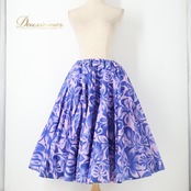 フラダンス 衣装 ALOHA STANDARDS アロハスタンダード パウスカート ブルー系 パープル系 ピンク系 ティアレ柄 ラウアエ柄 花柄 青 紫 紐 華やか パニエ ペチコート 一体型 練習 レッスン ダンス衣装 イベント ステージ 日本製