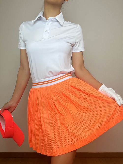 ＊即納＊neon meshプリーツスカート （orange）