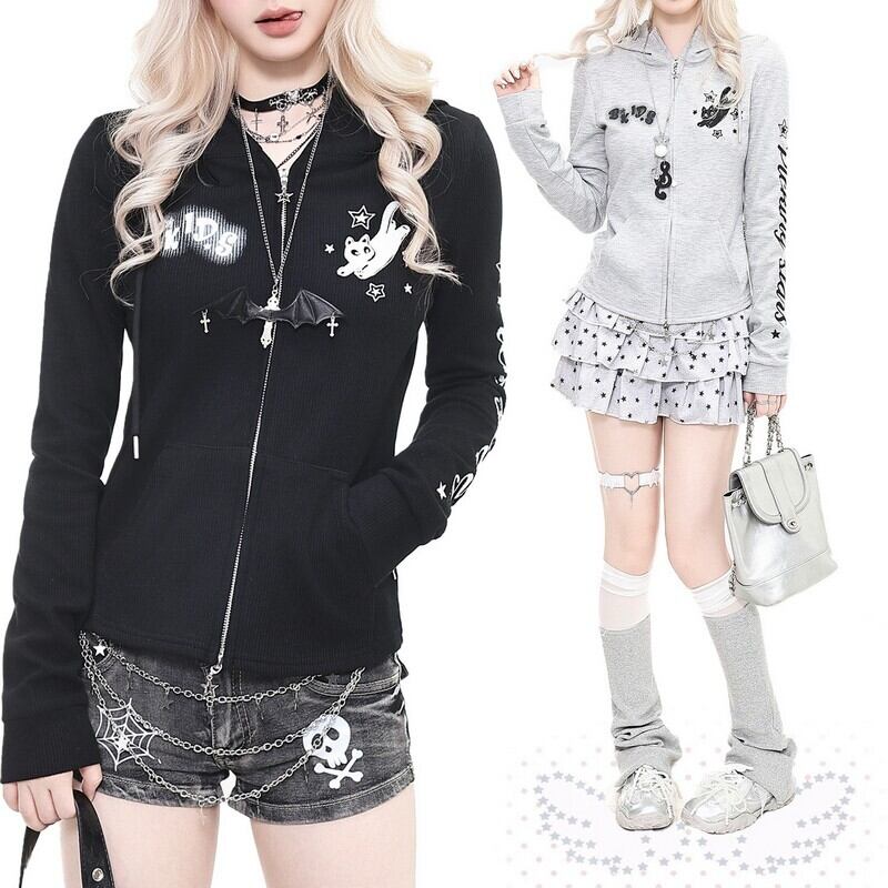 Cat ear zip hoodie r0090