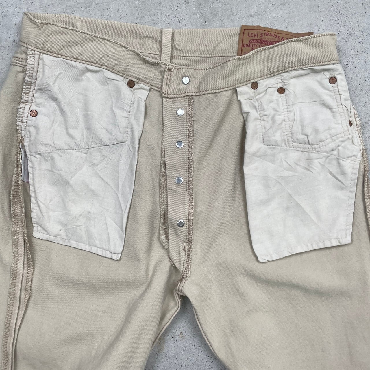 90's フランス製 Levi's リーバイス501 デニムパンツ クリーム 90年代 フランス製 Levi's ユーロリーバイス 501 カラーデニムパンツ