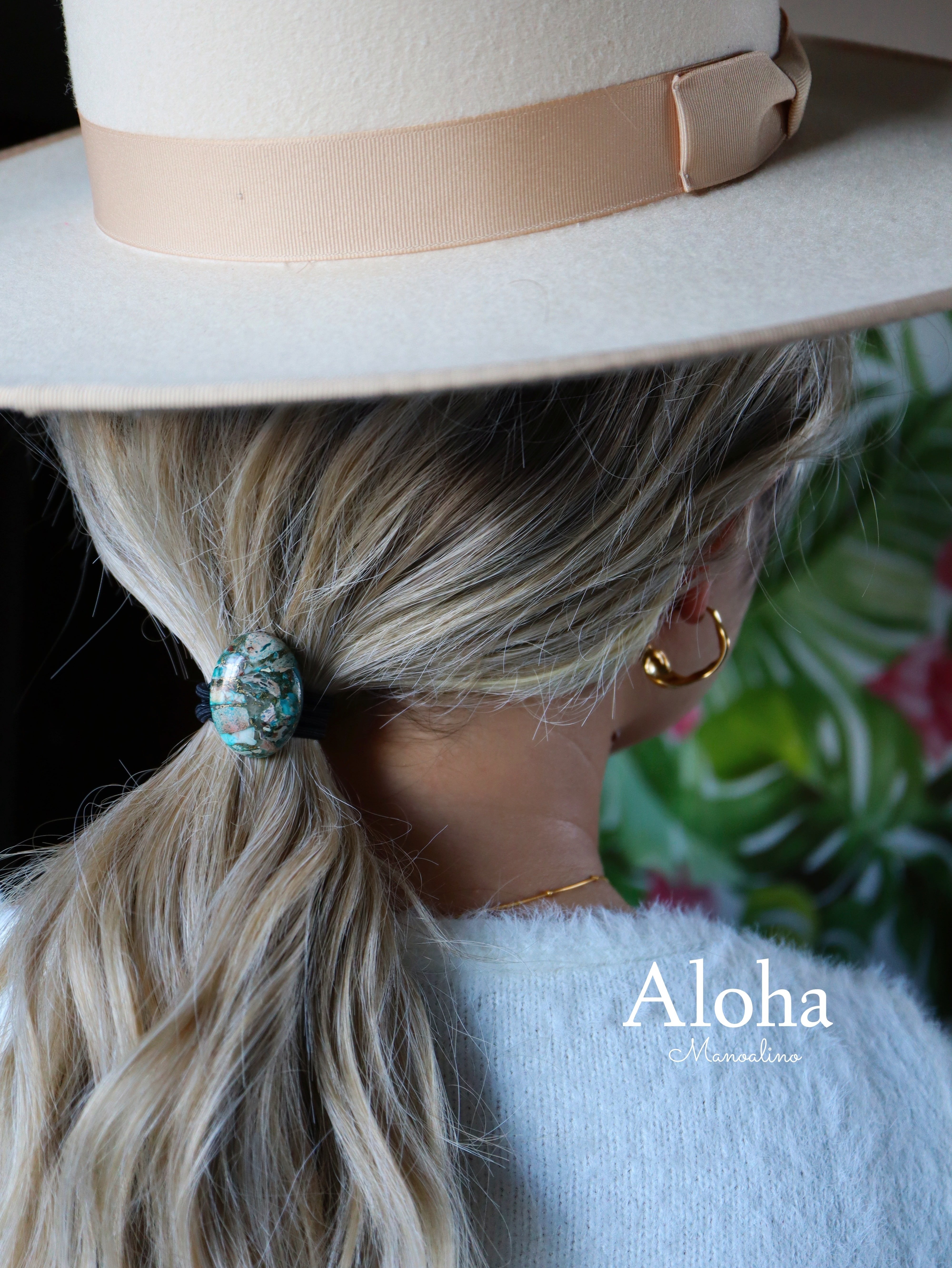 Turquoise hair accessory(オイスターコッパーターコイズヘアゴム