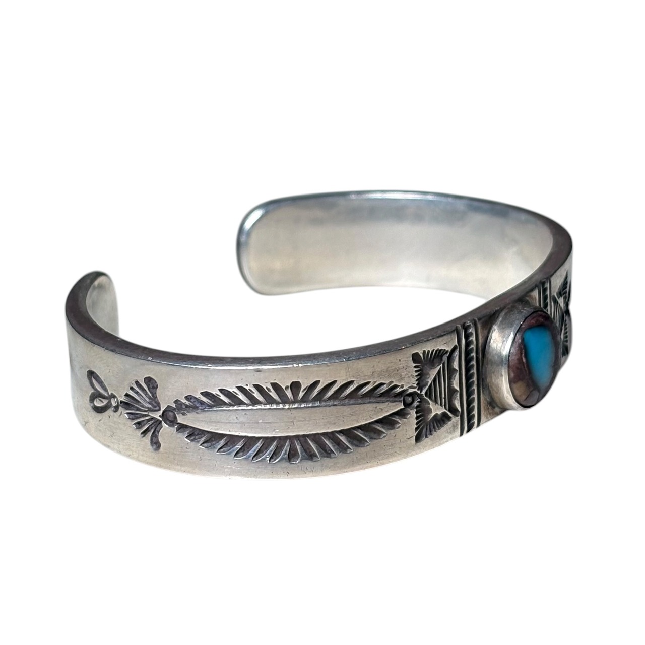 Navajo Edison Sandy Smith  silver bisbee turquoise bangle