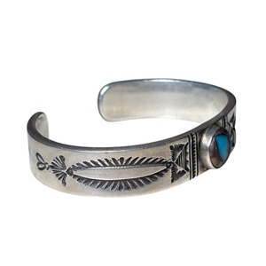 Navajo Edison Sandy Smith  silver bisbee turquoise bangle
