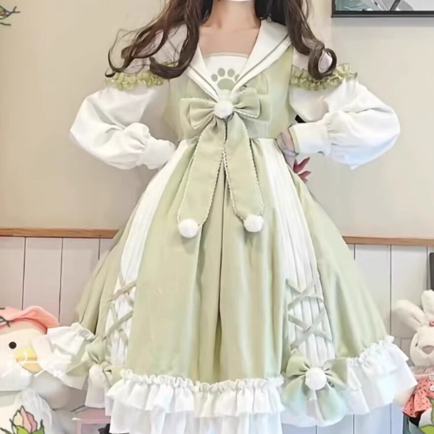スイートロリータ ワンピース 肉球 リボン ガーリー 甘め lolita