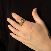 FLORAL RING MEDIUM GOLD