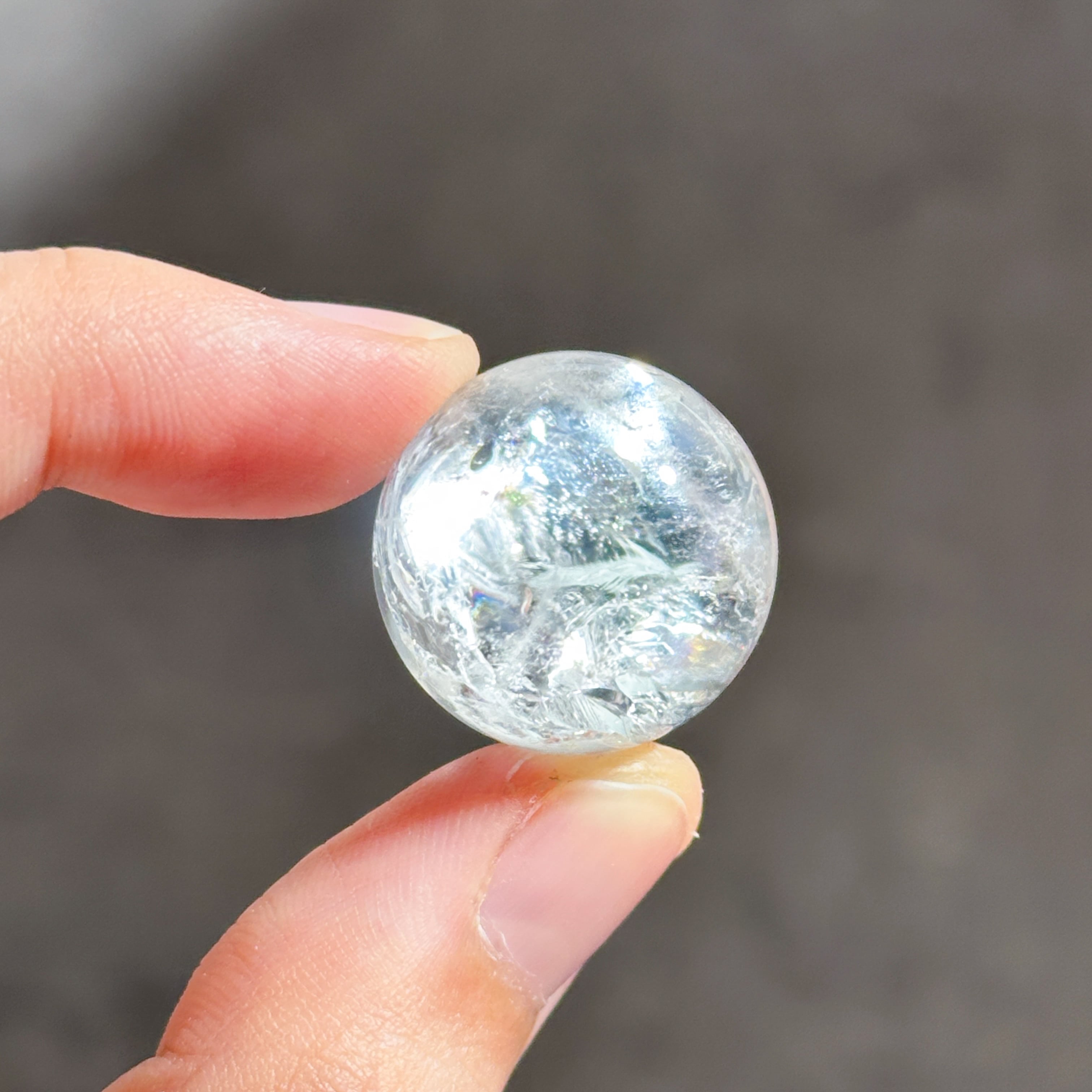 クリア(クラック)クォーツ スフィア 3個 set11◇ Clear Quartz