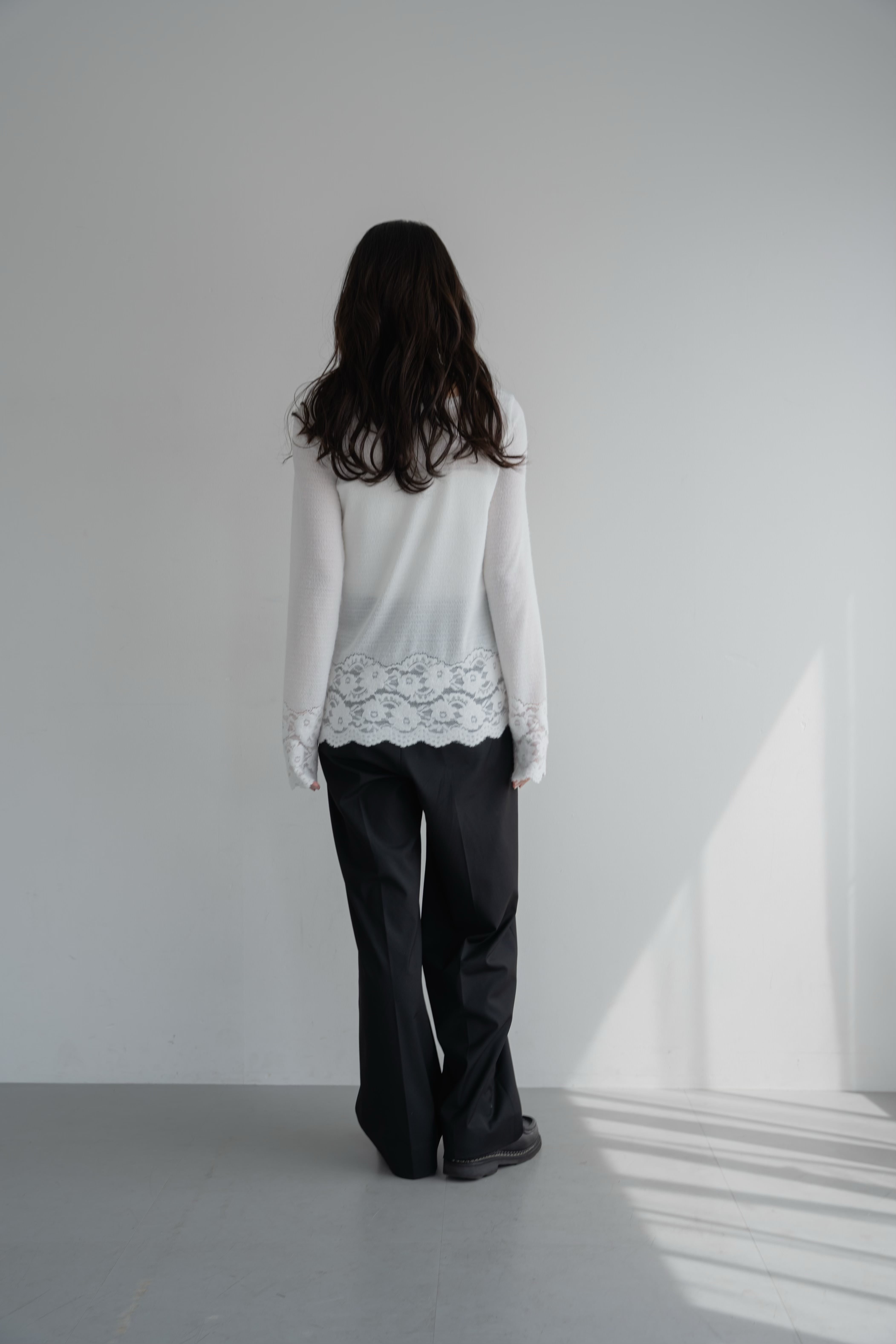 philme シアーレースシャツ lace sheer knit | philme