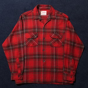 美品 L 60s 日本製 Sir-Perb Vintage Wool Shirt ヴィンテージ 長袖ウールシャツ