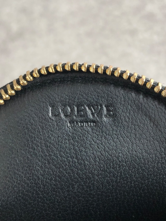 LOEWE ロエベ 財布 ブラック アナグラム レザー コインケース vintage ヴィンテージ オールド 84bggt