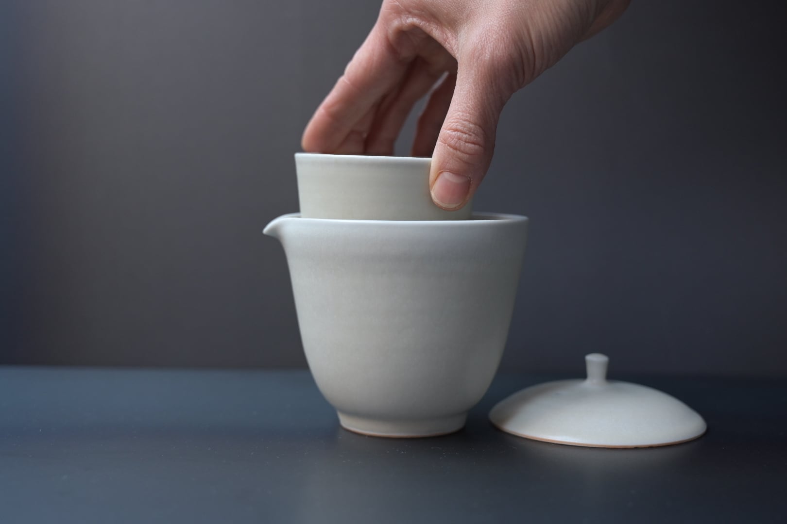 土井善男 緑白釉宝瓶旅セット 大 | 鎌倉倶楽部 茶寮
