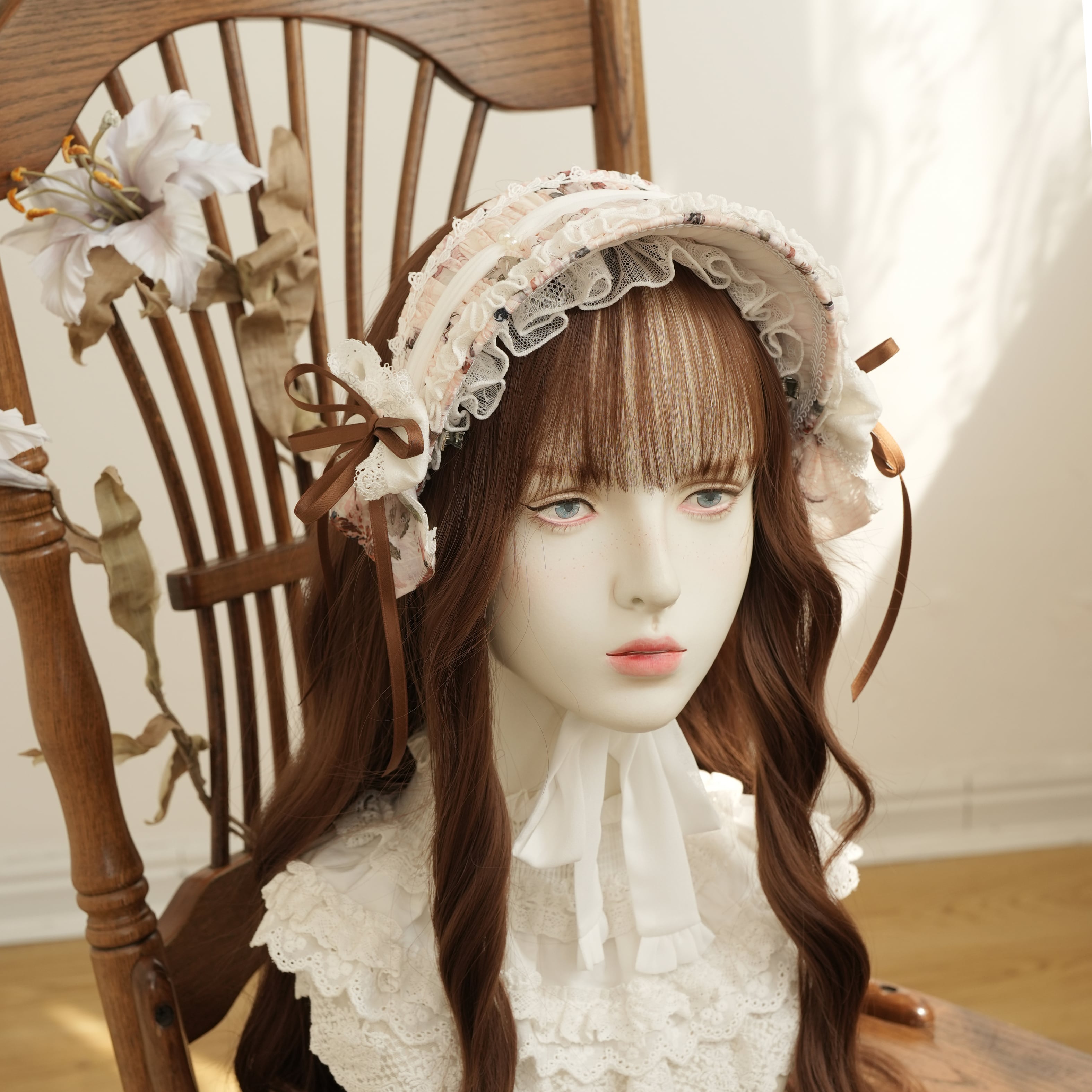原宿店先行販売】フルール・ド・シフォン-petal- ハーフボンネット