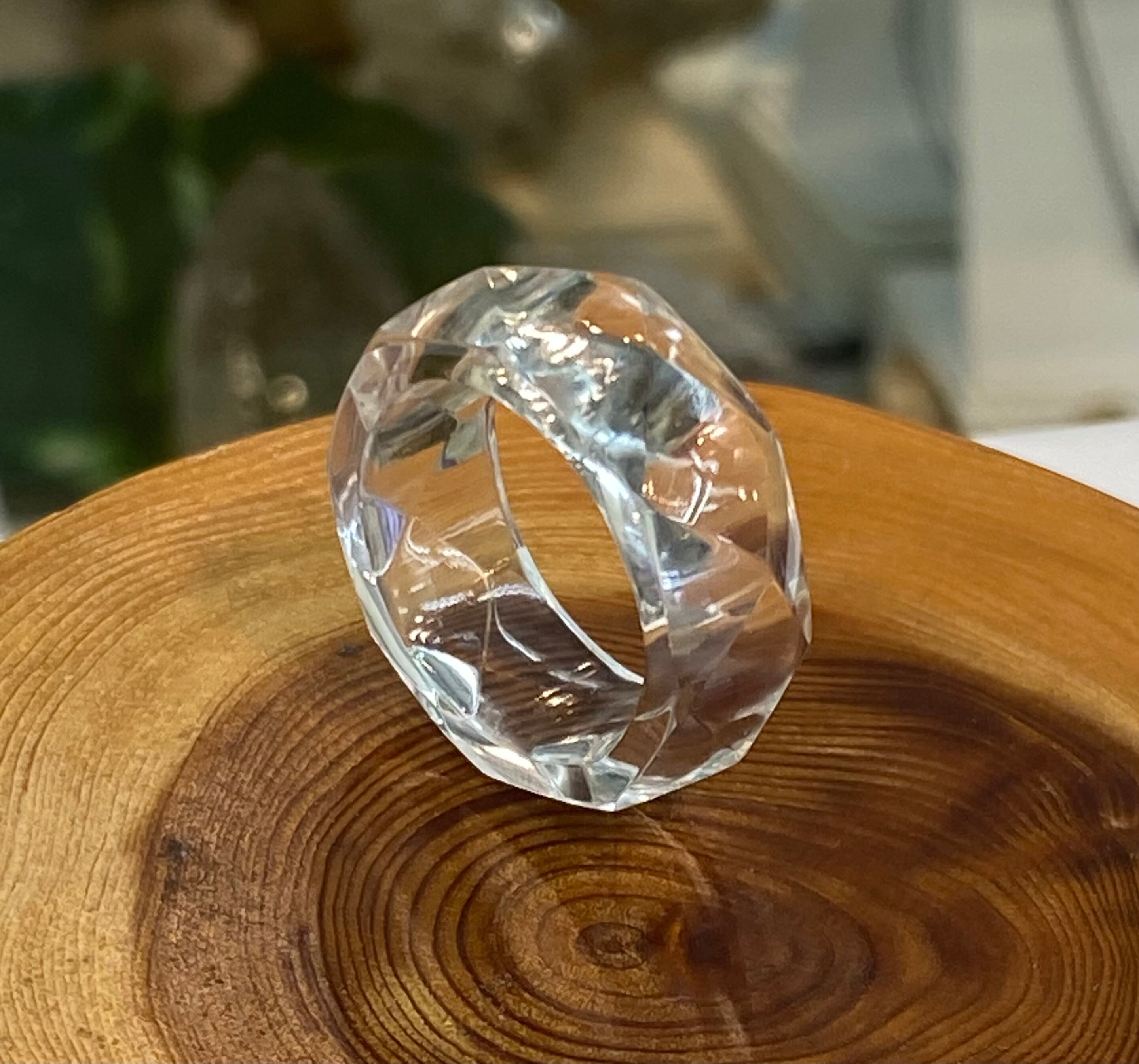 厳選 ガネッシュヒマール産ヒマラヤ水晶 くりぬきリング14号 手作り