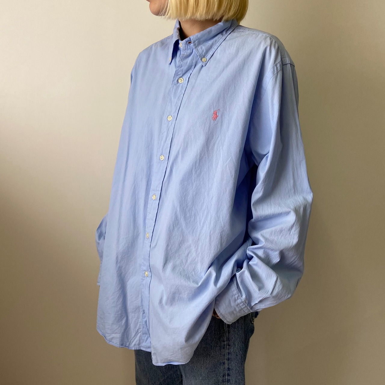 RALPH LAUREN ラルフローレン 長袖 CUSTOM FIT ワンポイントロゴ刺 