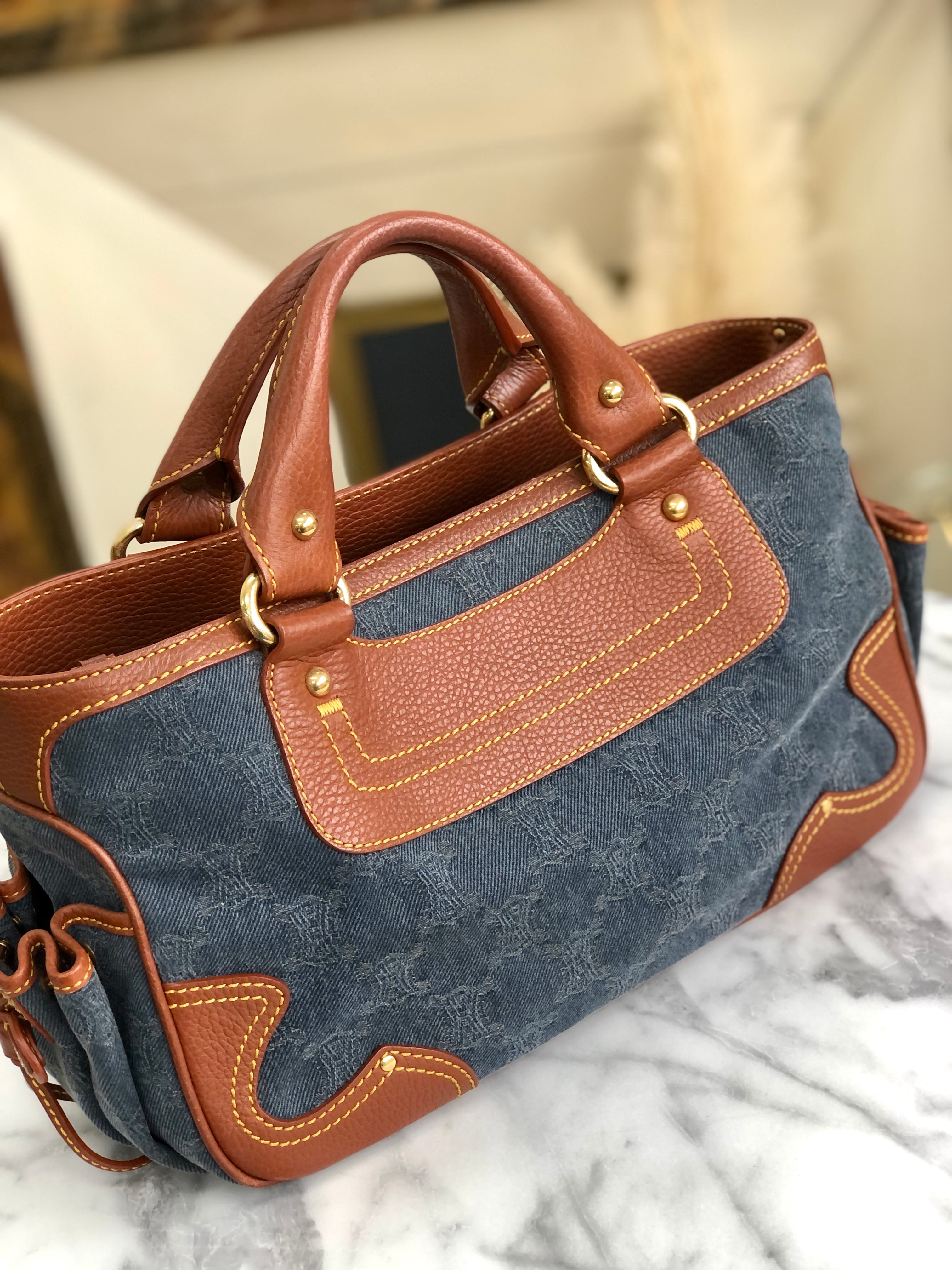 CELINE セリーヌ　パリマカダム　トリオンフ　キャンバス　ブギーバッグ　ハンドバッグ　インディゴ　vintage　5s27n5 |  VintageShop solo powered by BASE