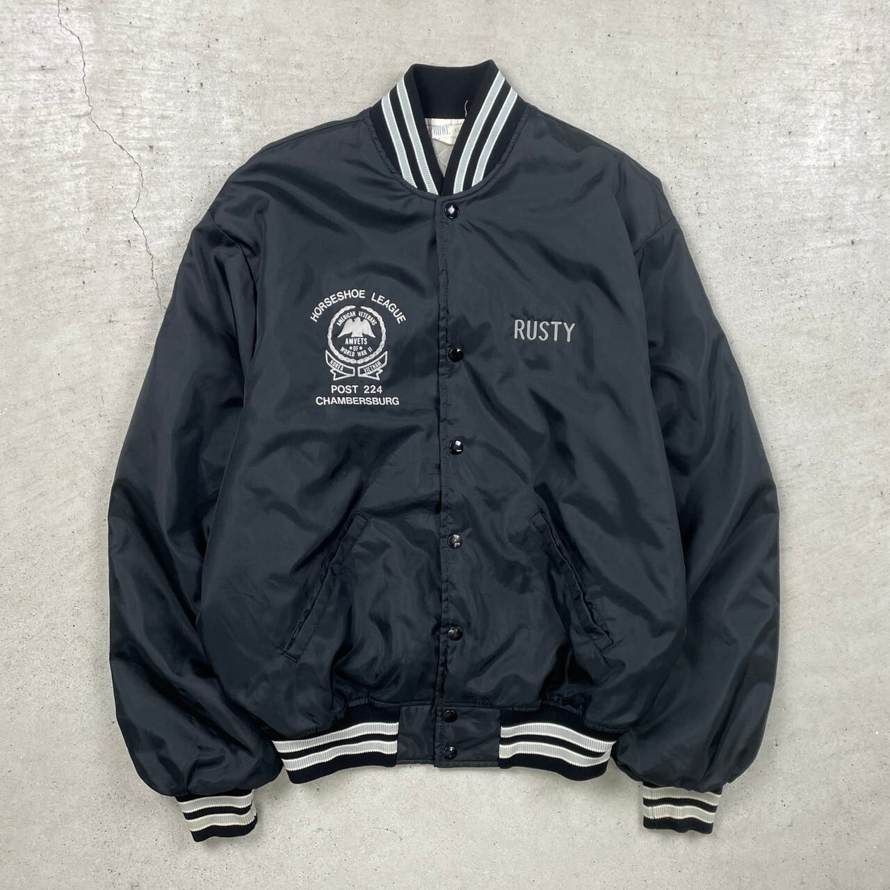 90年代 USA製 HOWE ナイロン スタジャン チームロゴ キルティング 