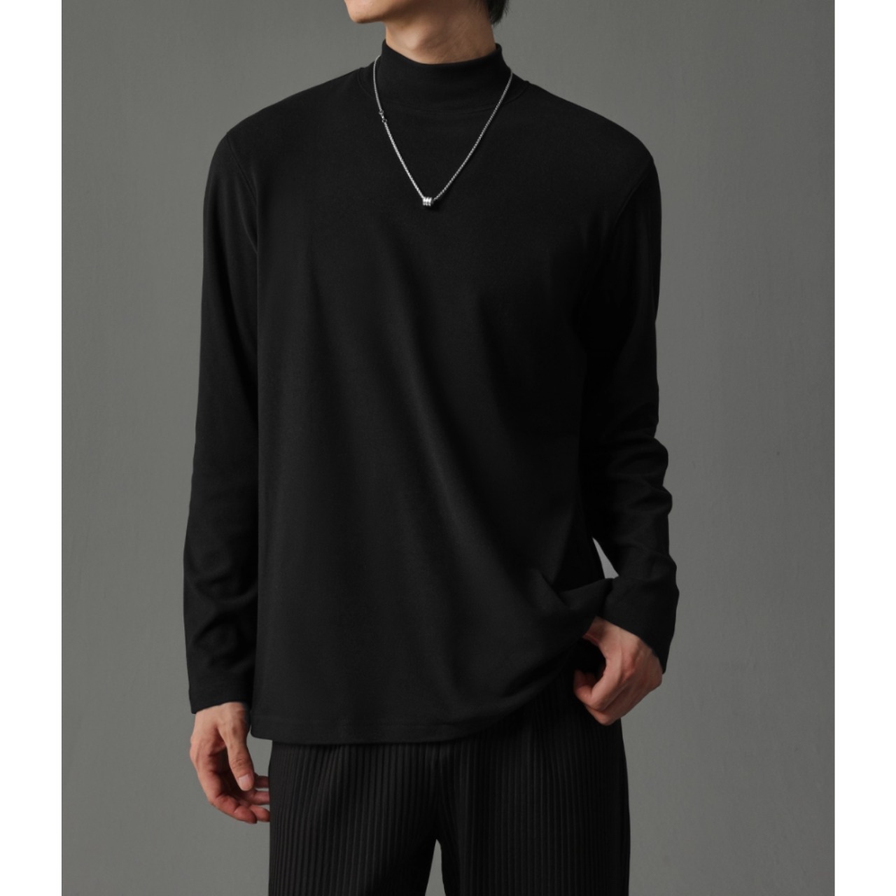 モックネック 長袖カットソー af0421