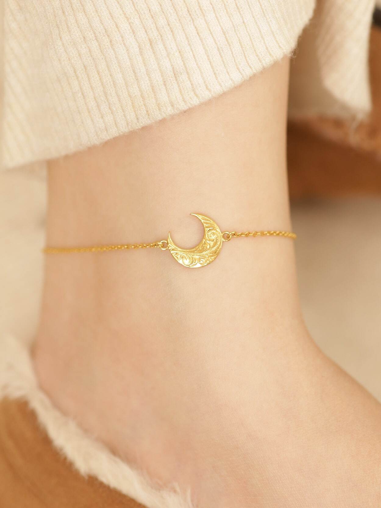 316L hawaiian moon anklet #a07
