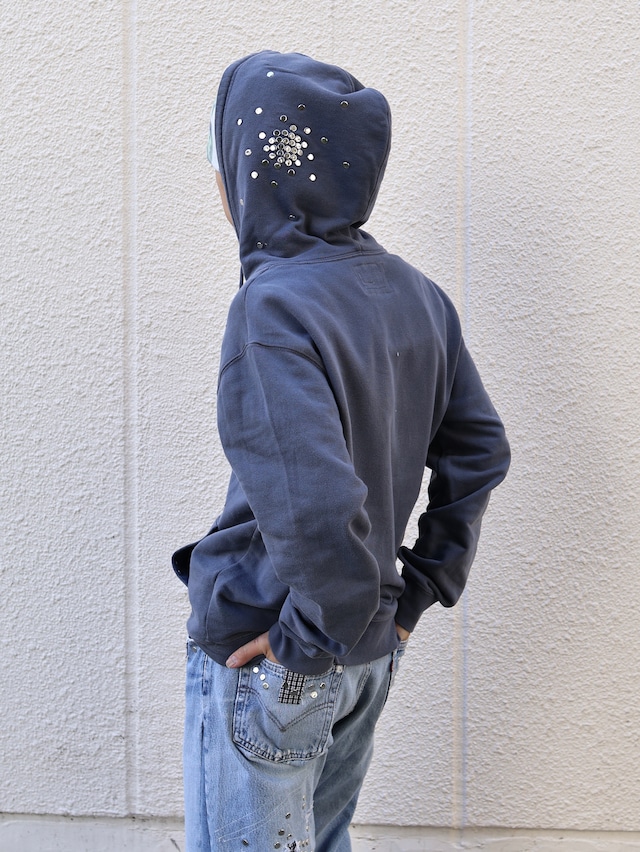 【Hannah Creak/26aw】Studded Hoodie gap body blue