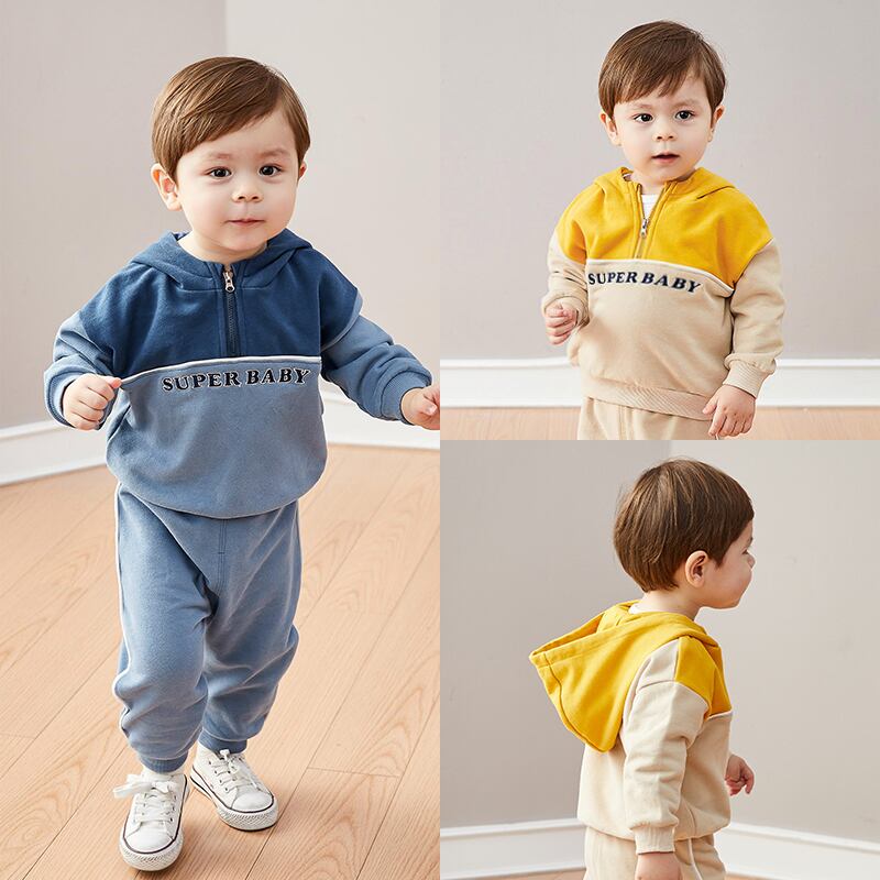 ベビースーツ秋フード付き1歳ベビー服春と秋エインスタイル2020新しいアウターウェアスポーツ男の子秋服 Duduベイビー78300785366