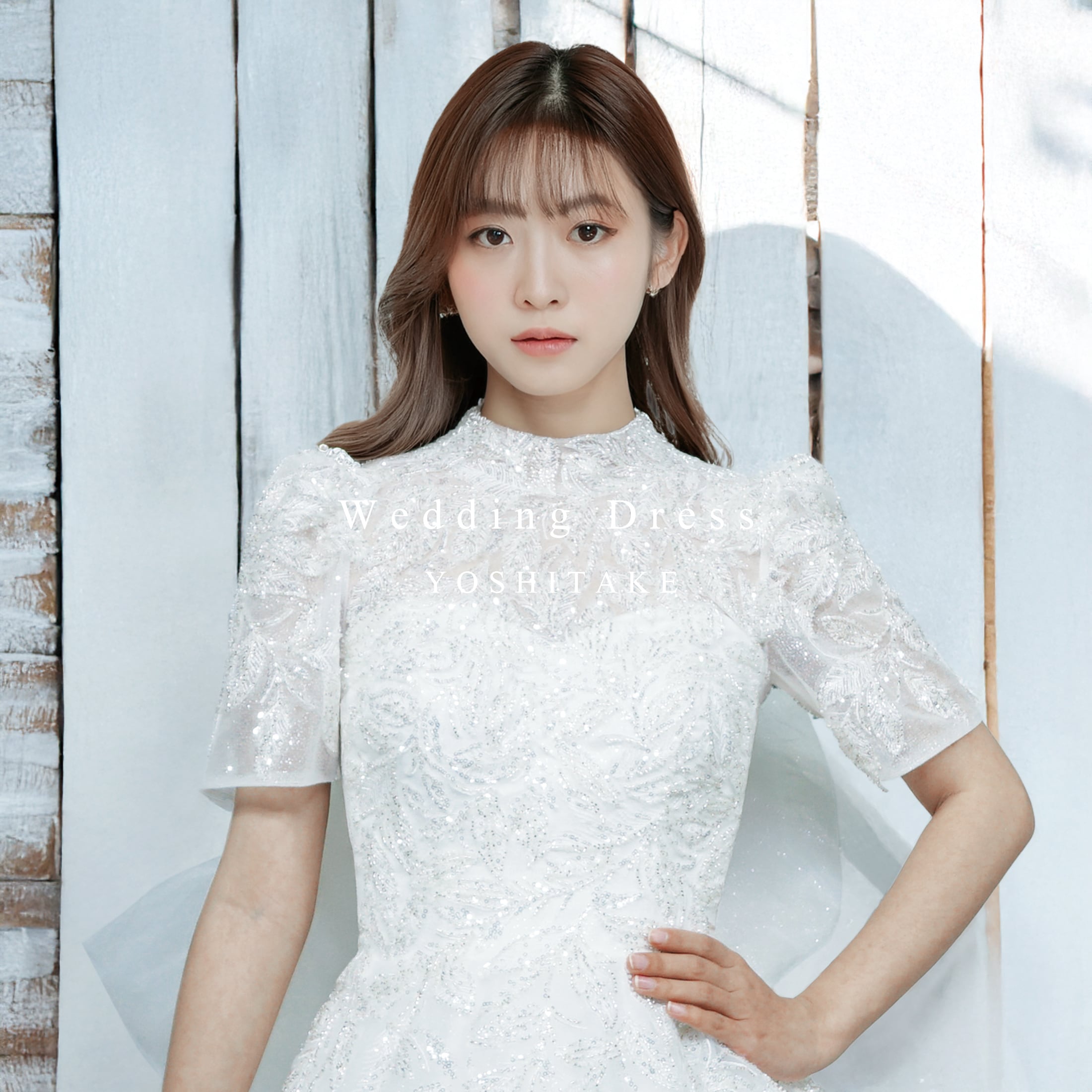 【アウトレット】ウエディングドレス(無料パニエ) ウエディングドレス.白.ビジュー&スパンコール.バックリボン.Y2765