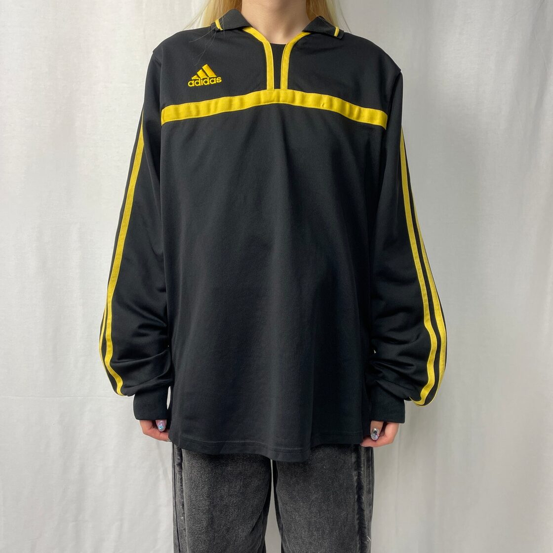 00年代 adidas アディダス ユニフォーム ゲームシャツ メンズXL 古着 