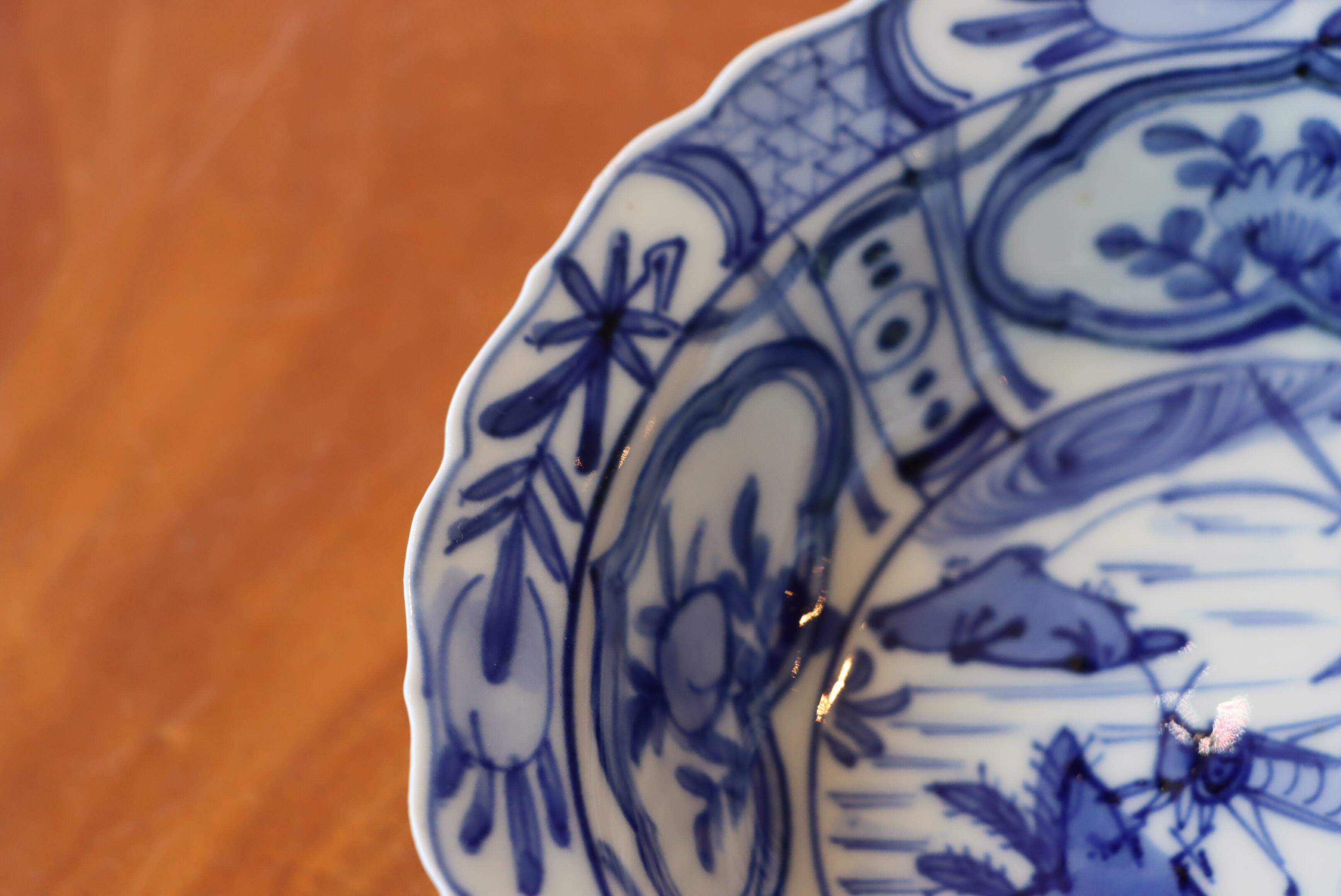 九谷焼 古染付写し 芙蓉手 バッタ文 膾皿 | (有)新原美術