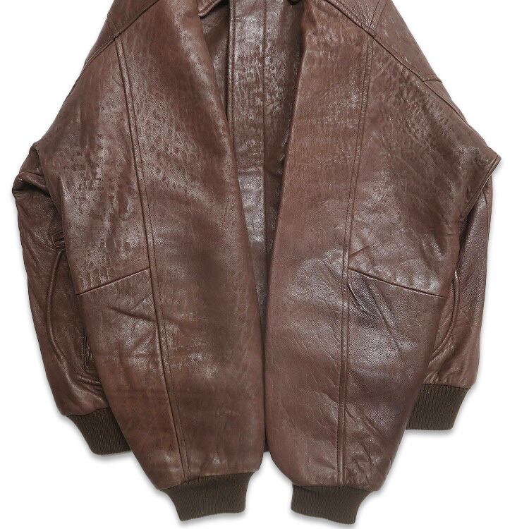古着 90年代 GANT 本革 レザージャケット ブルゾン ブラウン 表記：44