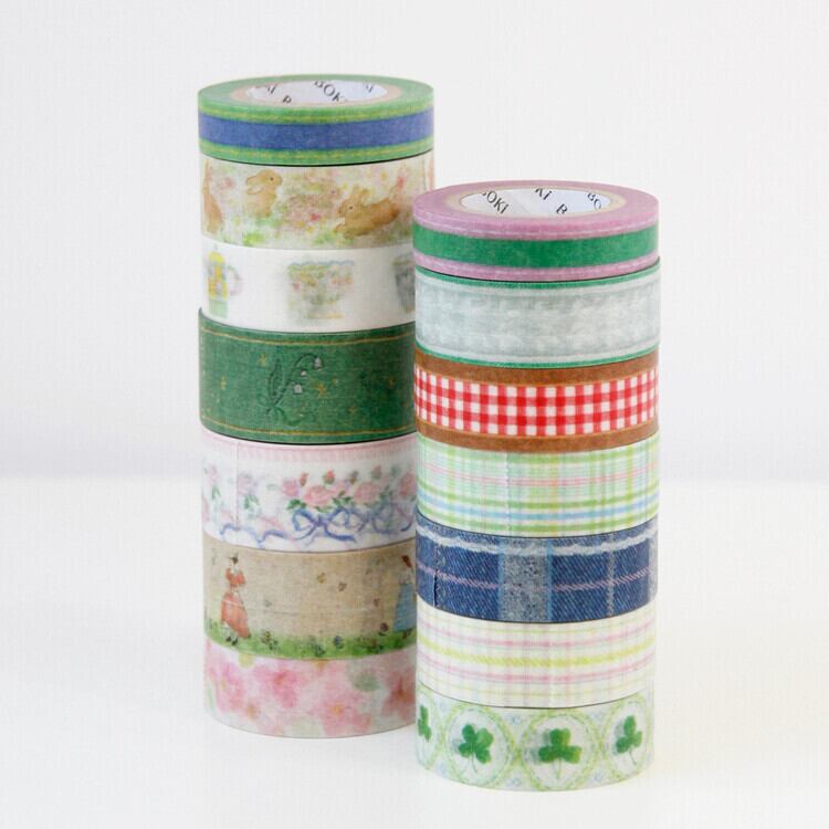 BOKI】マスキングテープ Stitch Denim Masking Tape [Lace Check