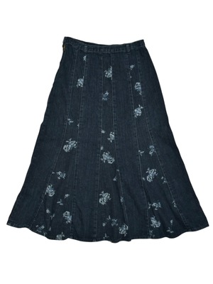 DoReMi Unique Series – Denim Floral Patchwork Maxi Skirt