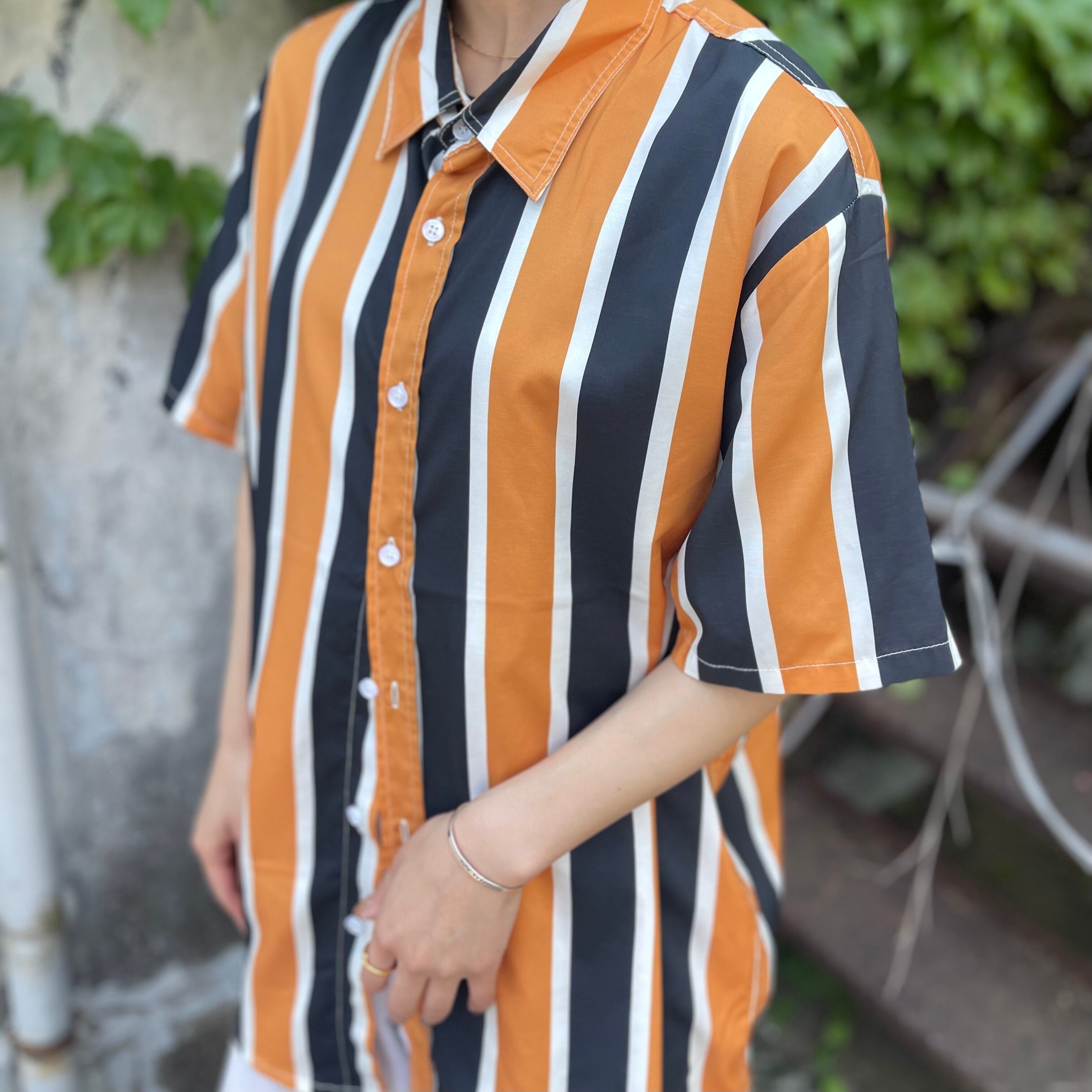 TENDERLOIN 半袖ペイズリーシャツ S オレンジ