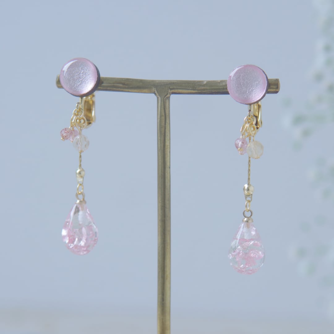 【 Powder Pink  】イヤリング