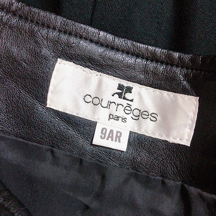courreges ジャンパースカート 黒 合皮 クレージュ | UTA