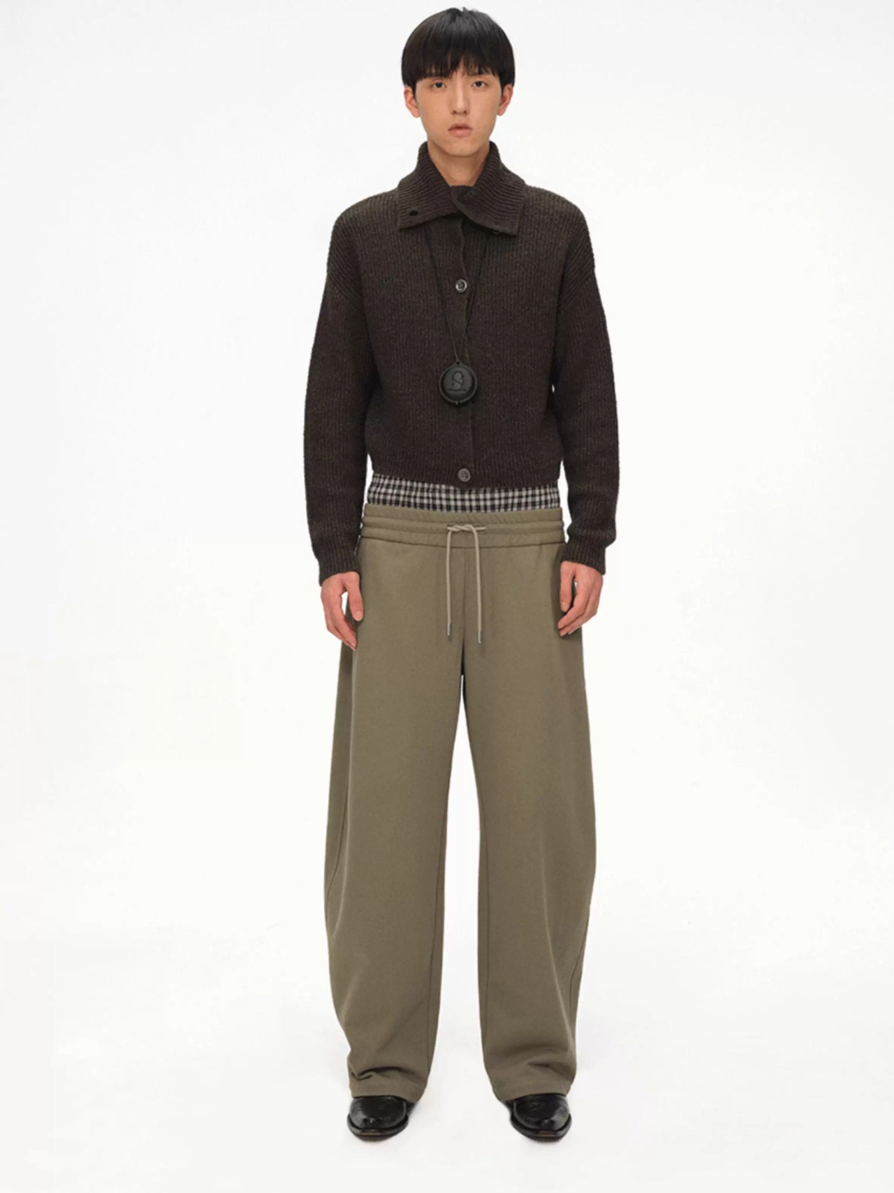 BALIANG Cropped Turtleneck Knit Cardigan