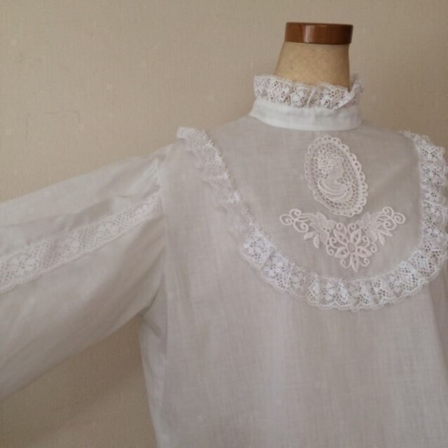 70s standcollar blouse