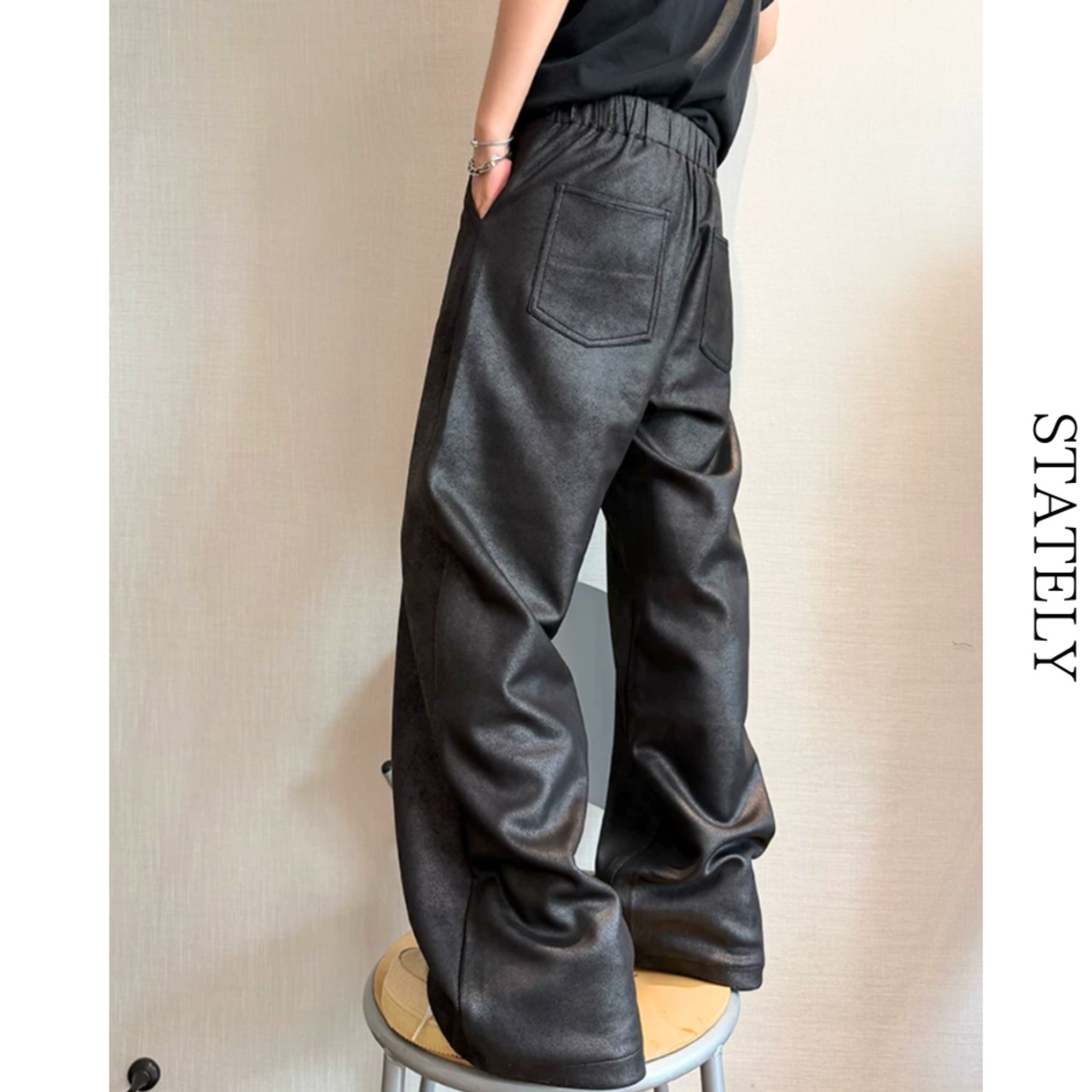 Vintage Leather ワイドパンツ/2color_B226・画像10