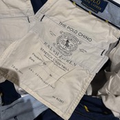 Polo Ralph Lauren ポロ ラルフローレン STRETCH STRAIGHT FIT 犬刺繍 コットン チノ パンツ 32/32/ネイビー系 メンズ