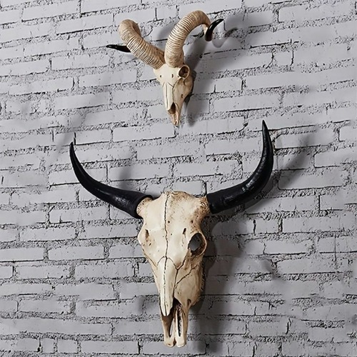 壁掛け装飾品 牛の頭蓋骨 フェイクスカル 剥製動物の頭 手作り農家の装飾